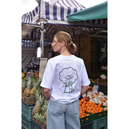 T-shirt damski Treehugger –  Julia Kamińska x Obiektor x FAVNA - biały